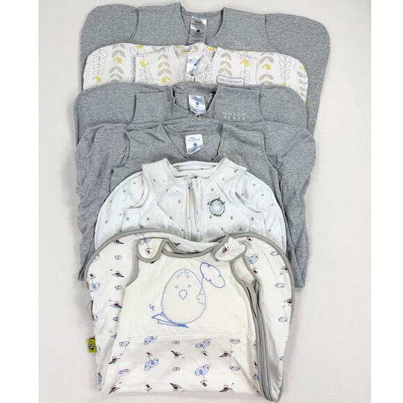 Halo Sleep Sack Baby Bundle Set of 6 Gray White Sleep Sacks - Picture 1 of 14